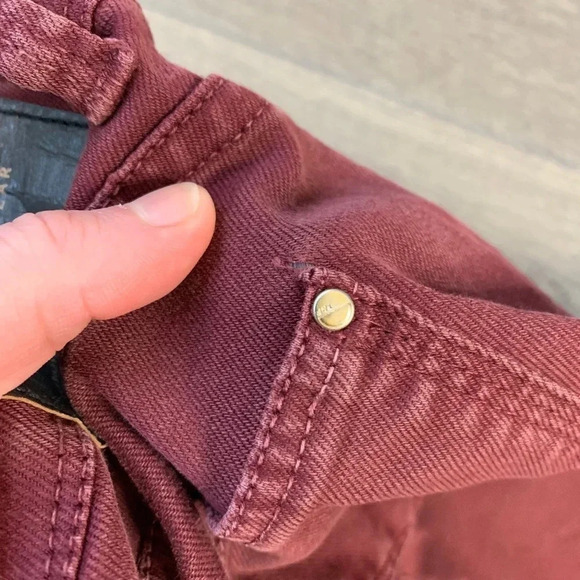 Zara Women's Skinny Jeans Coloured denim Slim Mid rise Maroon burgundy size 2 - Picture 11 of 16